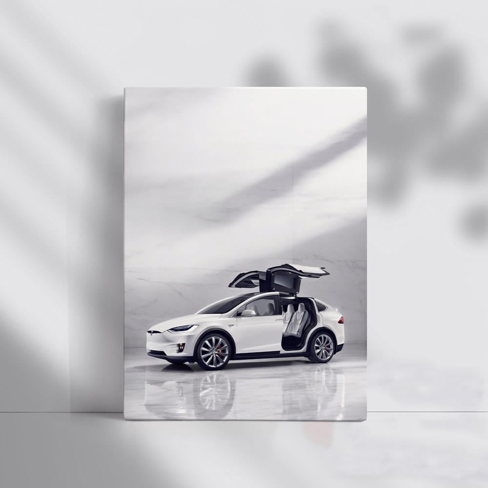 Tesla Model X with Marble Backdrop - Elegance in Motion - EnjoyStore