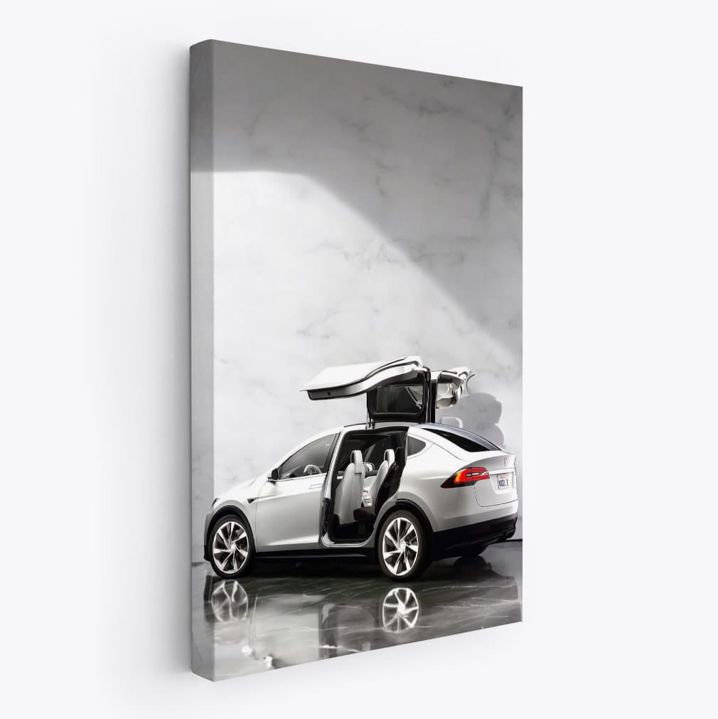 Tesla Model X with Marble Backdrop - Sleek and Powerful - EnjoyStore