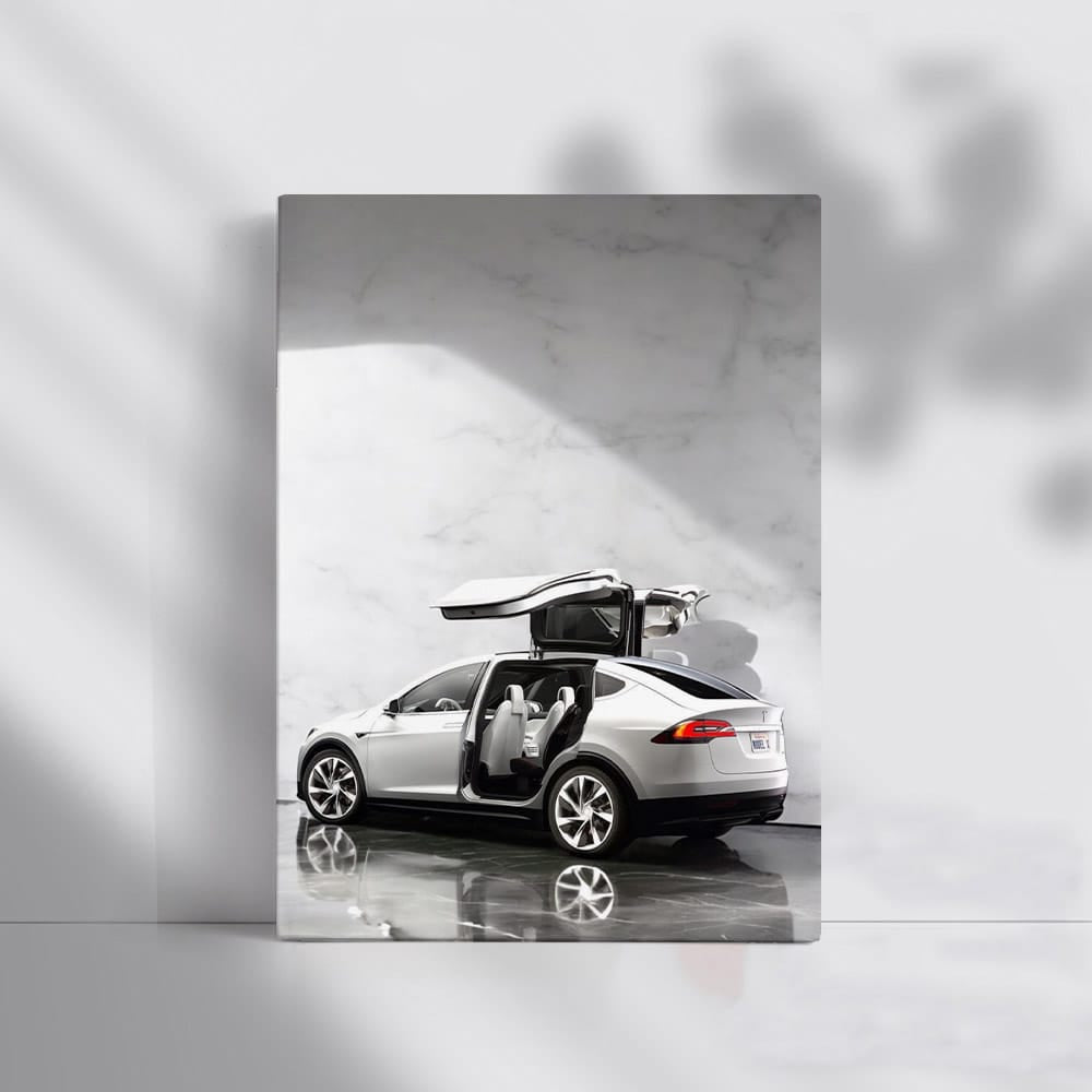 Tesla Model X with Marble Backdrop - Sleek and Powerful - EnjoyStore