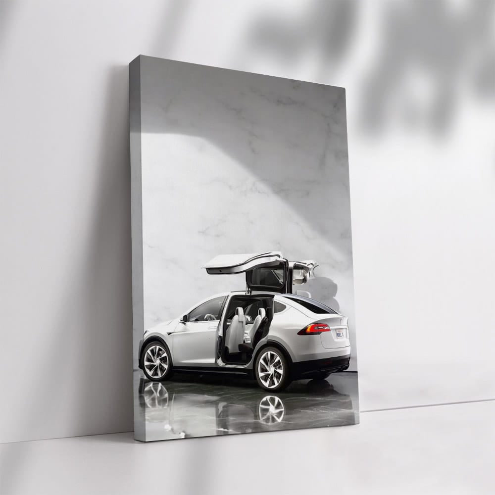 Tesla Model X with Marble Backdrop - Sleek and Powerful - EnjoyStore