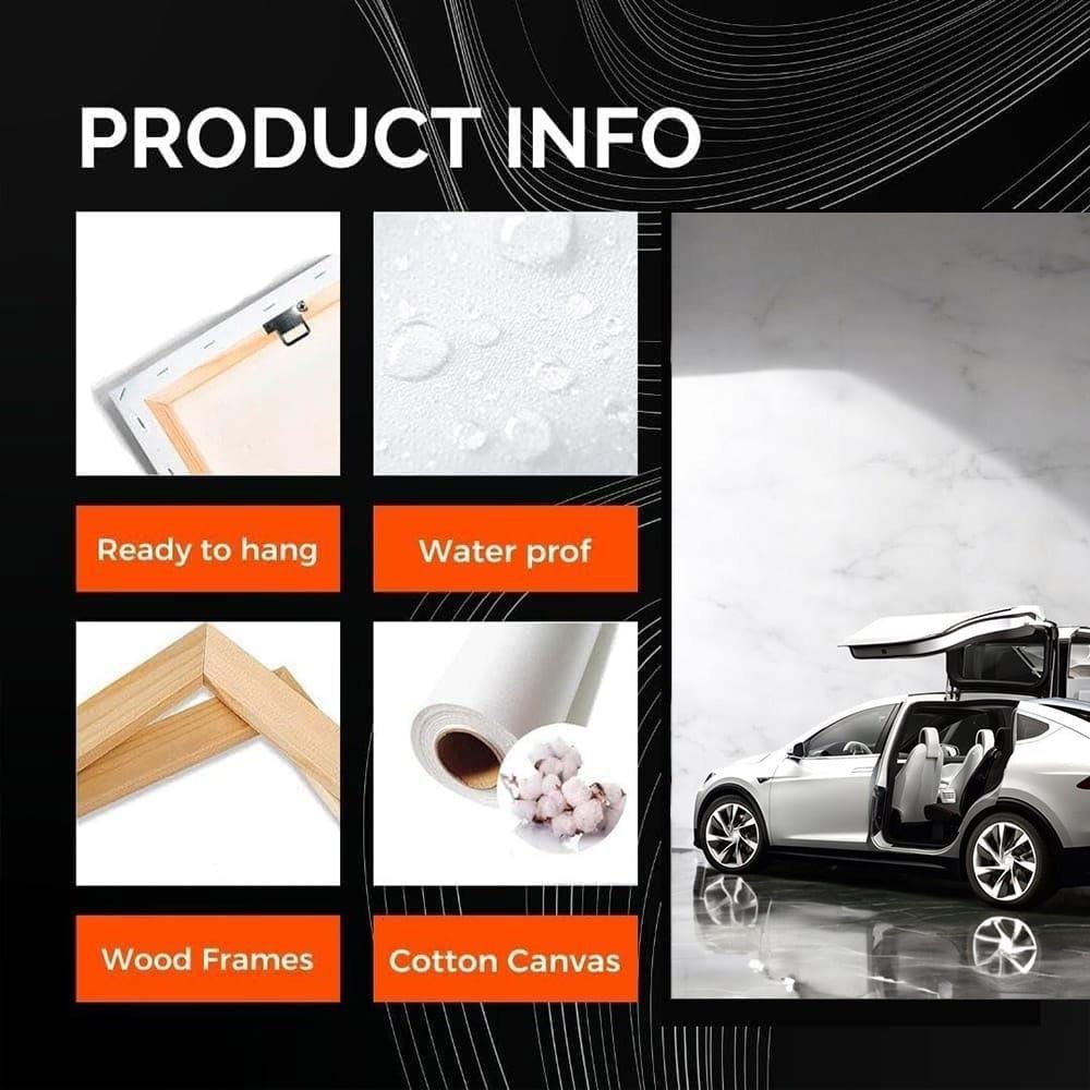 Tesla Model X with Marble Backdrop - Sleek and Powerful - EnjoyStore