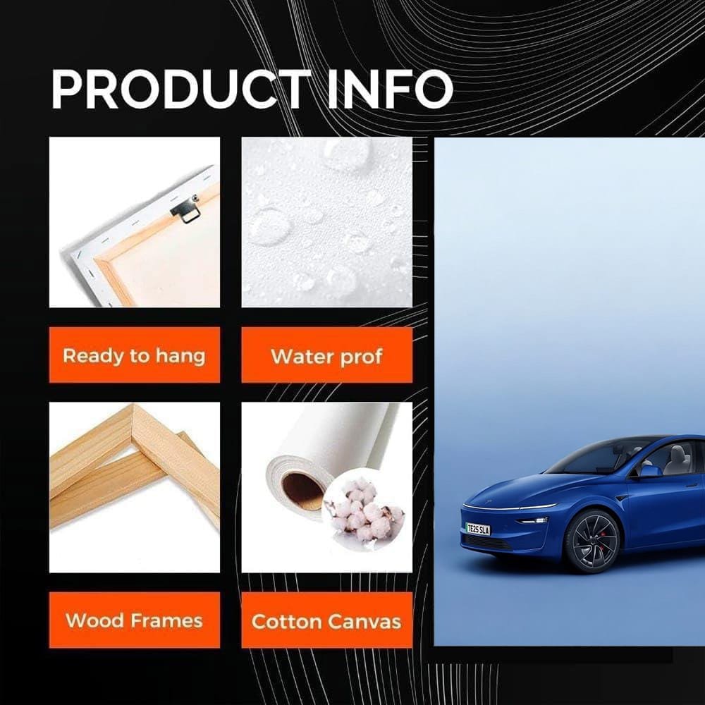 Tesla Model Y Against Blue Backdrop - Sleek and Modern - EnjoyStore