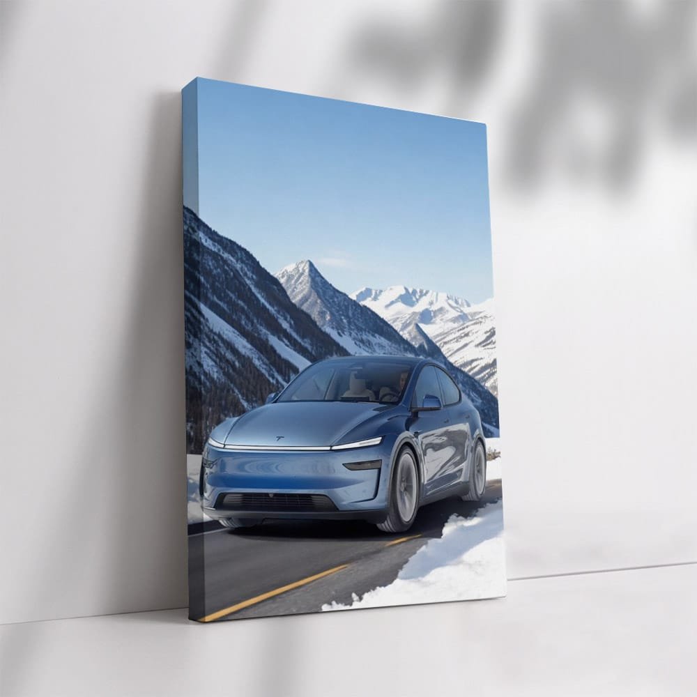 Tesla Model Y Navigates Snowy Mountain Roads - Pure Innovation - EnjoyStore