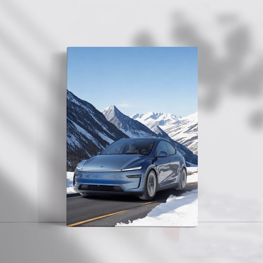Tesla Model Y Navigates Snowy Mountain Roads - Pure Innovation - EnjoyStore