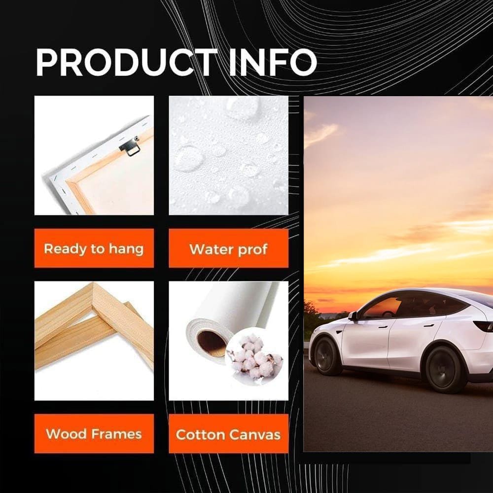 Tesla Model Y Silhouetted by Sunset - Sleek and Modern - EnjoyStore