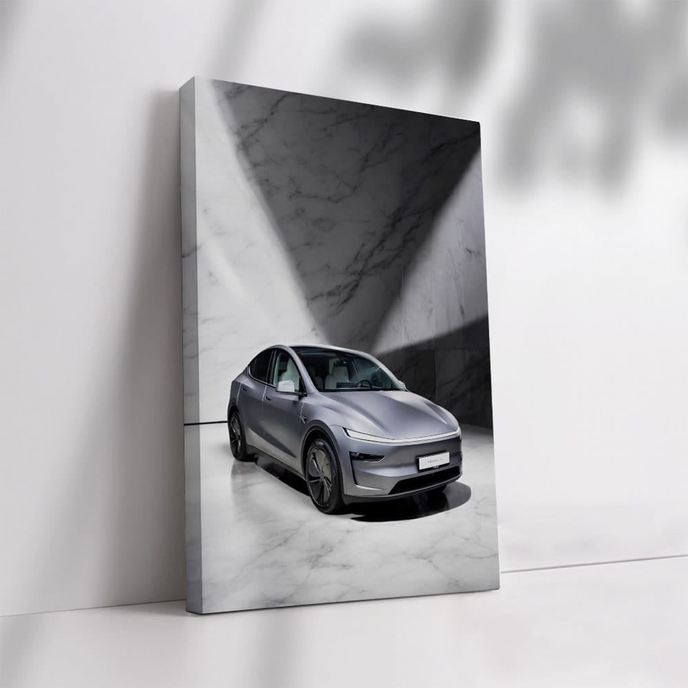 Tesla Model Y with Marble Backdrop - Sleek and Futuristic - EnjoyStore