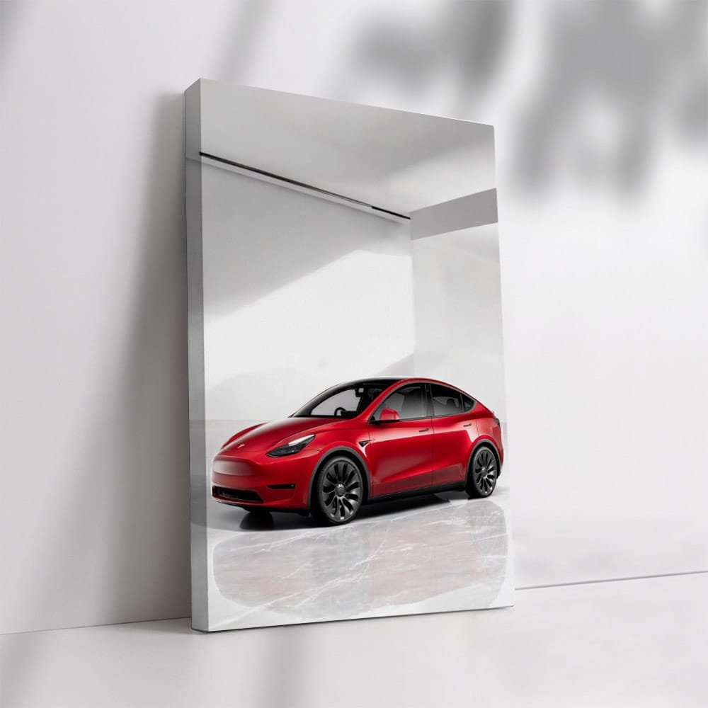 Tesla Model Y with Marble Backdrop - Sleek and Futuristic - EnjoyStore