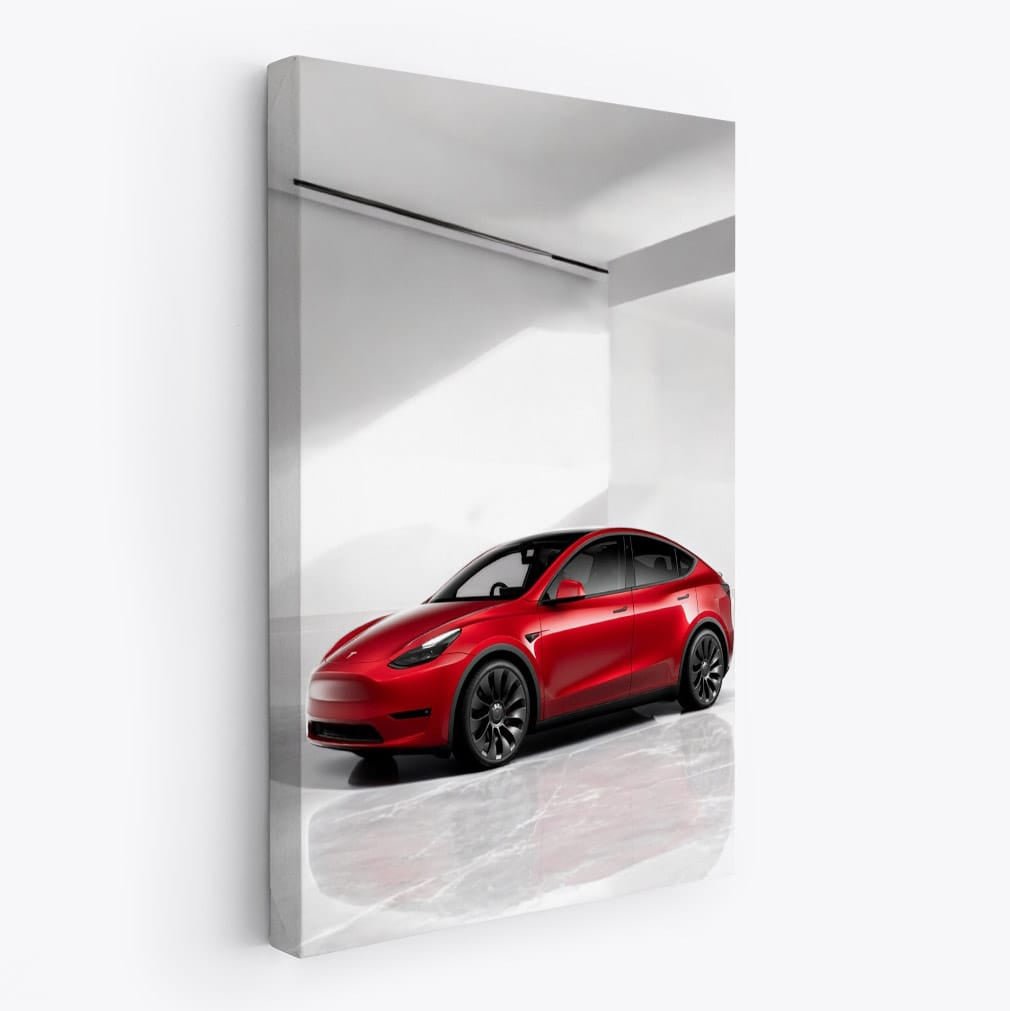 Tesla Model Y with Marble Backdrop - Sleek and Futuristic - EnjoyStore