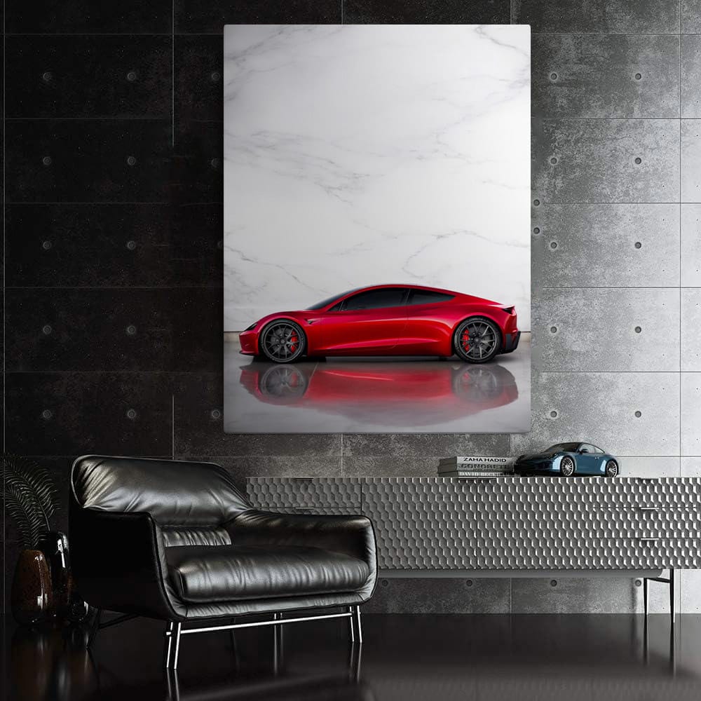Tesla Roadster Marble Finish - Sleek and Futuristic - EnjoyStore