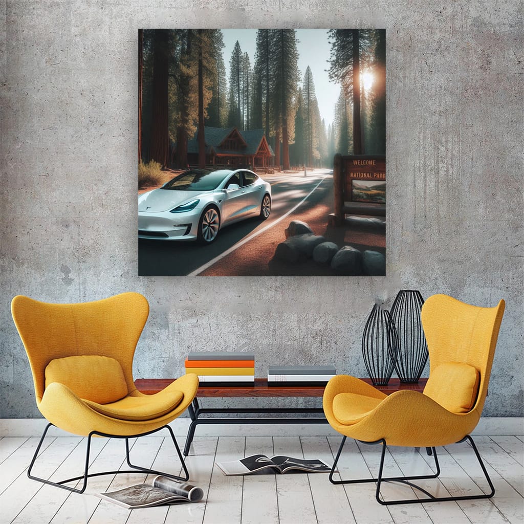 Tesla White National Par Wall Art