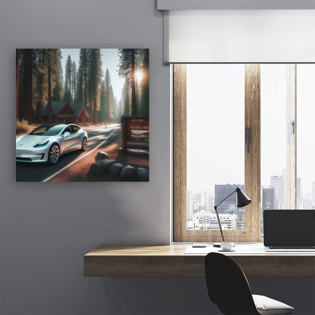 Tesla White National Par Wall Art