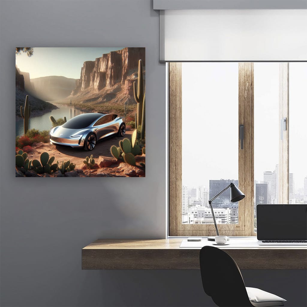 Tesla Art Future Canyon - Visionary Design Unleashed