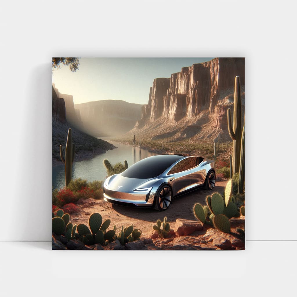 Tesla Art Future Canyon - Visionary Design Unleashed