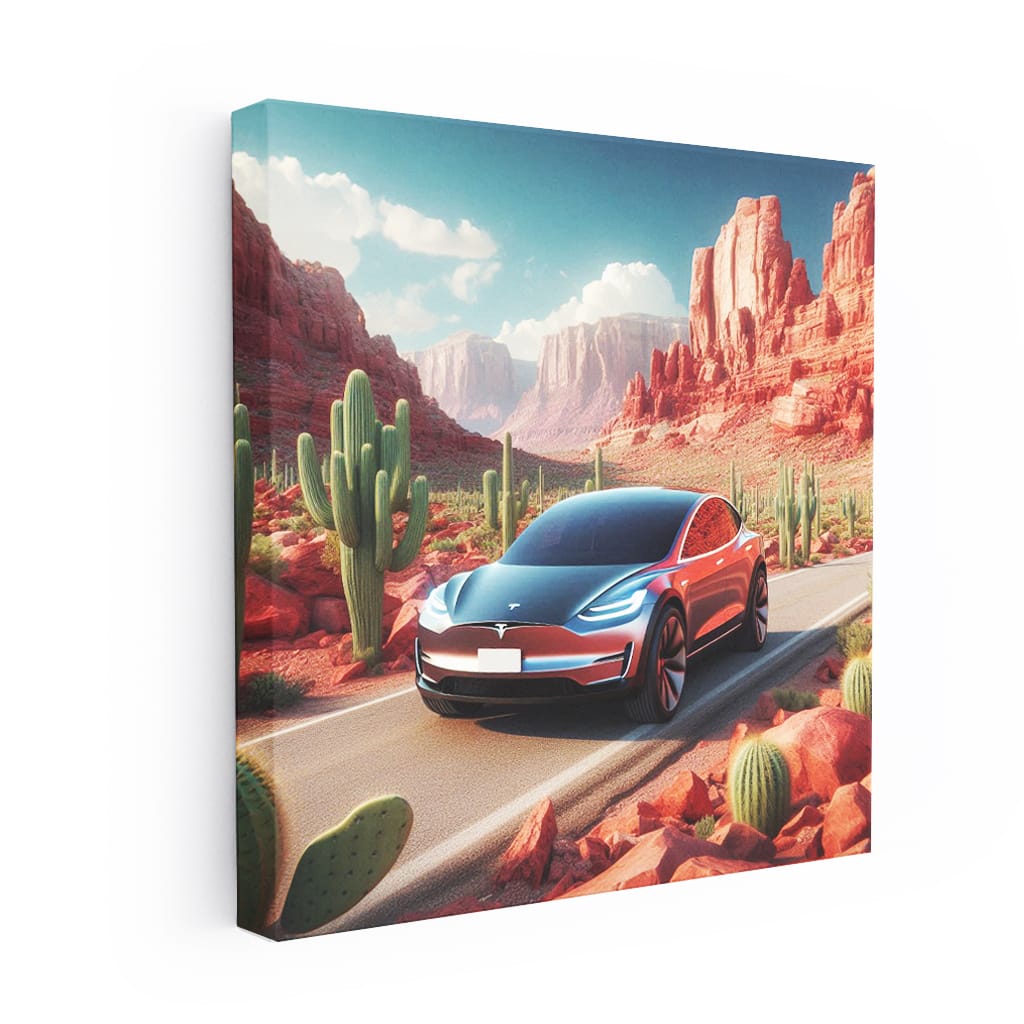 Tesla Art Future Canyon Wall Art