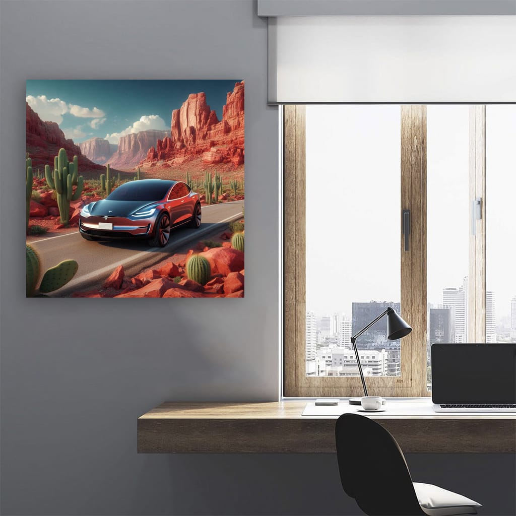 Tesla Art Future Canyon Wall Art