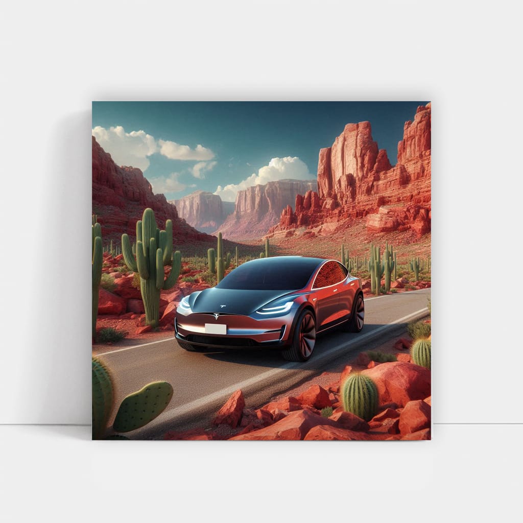 Tesla Art Future Canyon Wall Art