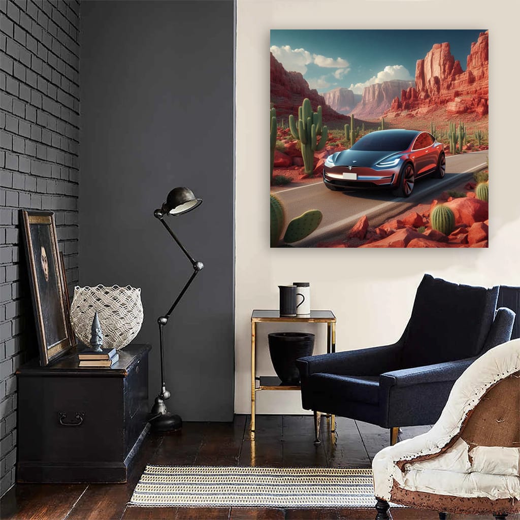 Tesla Art Future Canyon: Innovation on Horizon