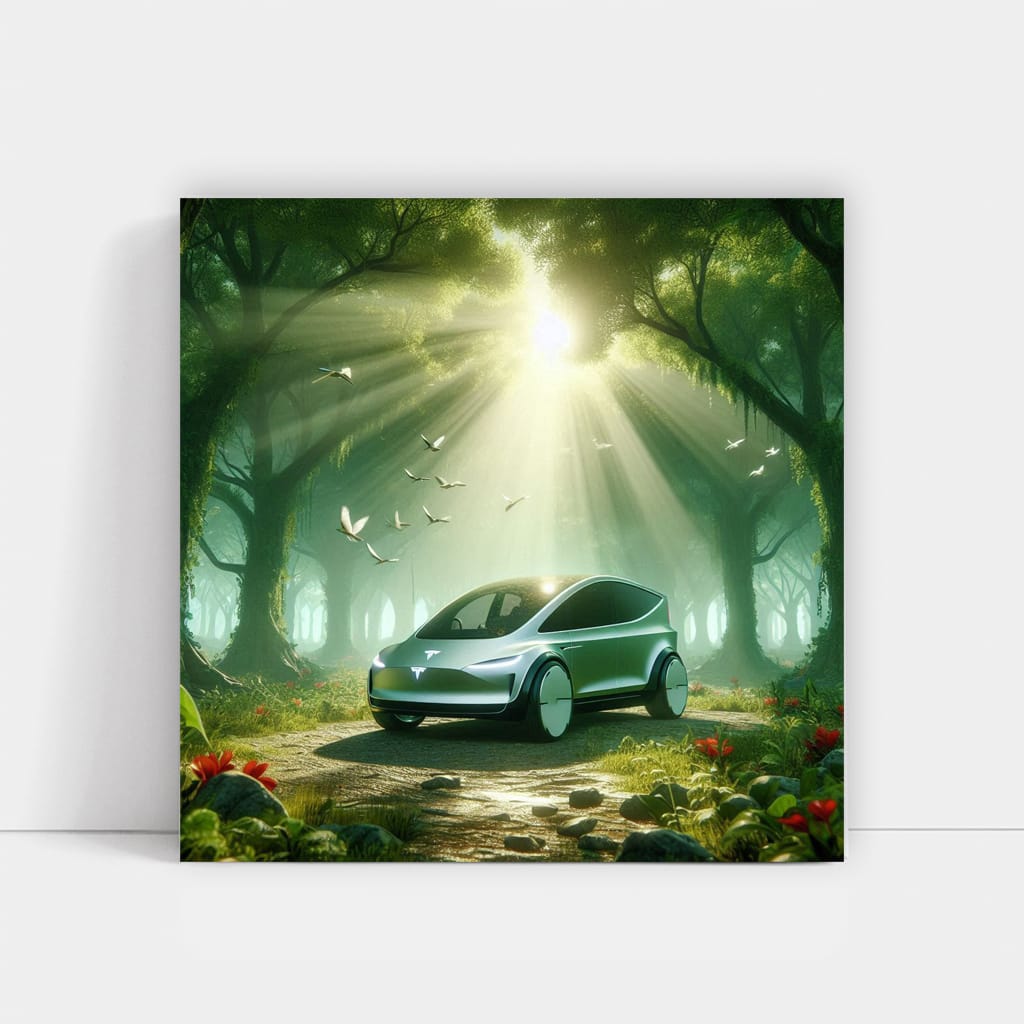 Tesla's Futuristic Art in Forest - Drive Future