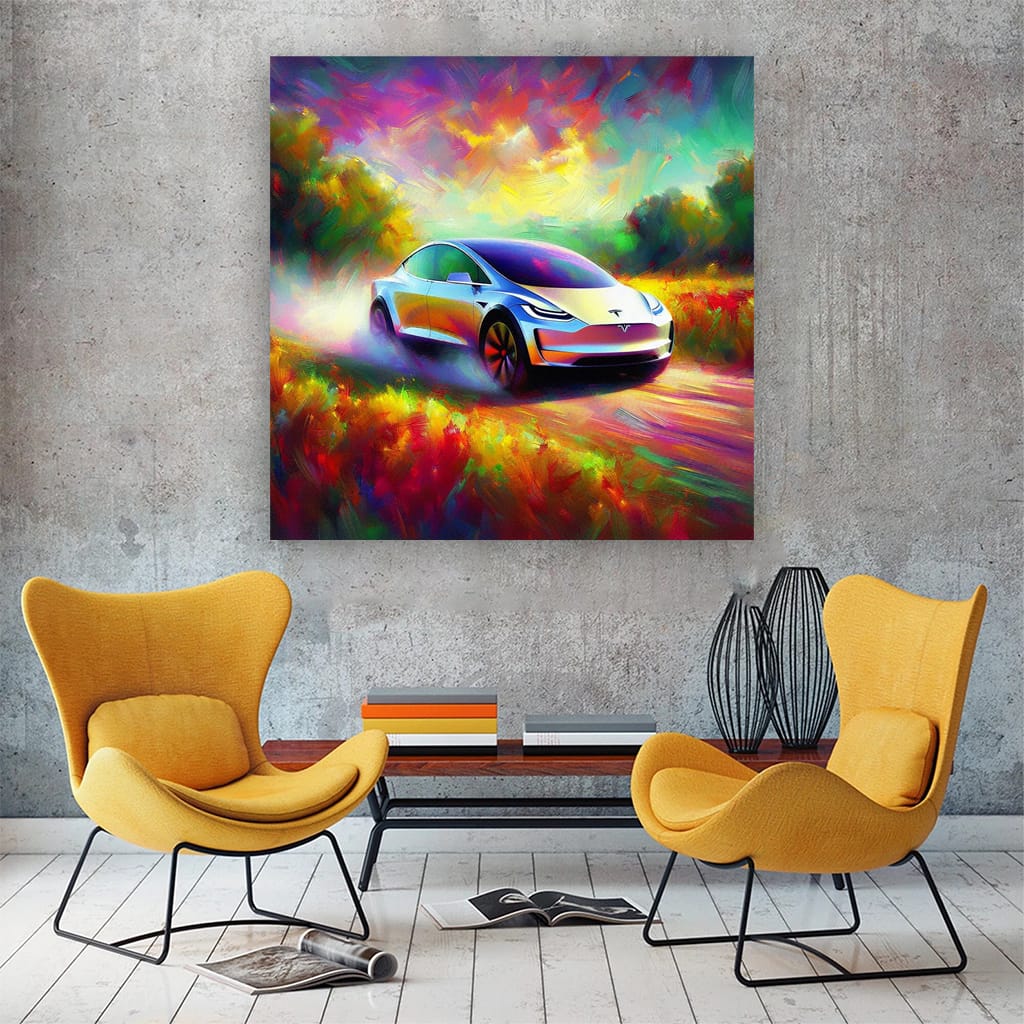 Tesla Art Future Impressioni Wall Art