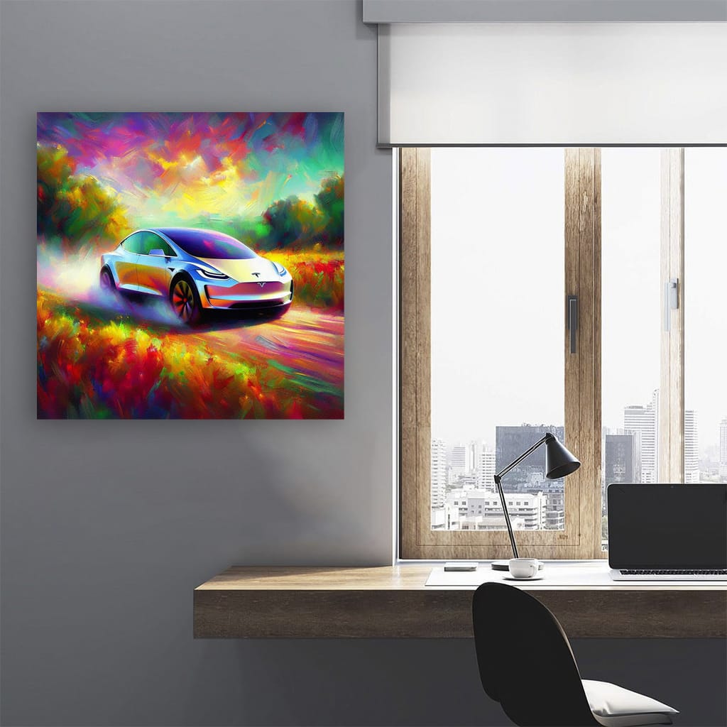 Tesla Futuristic Impressionism: Art Meets Innovation