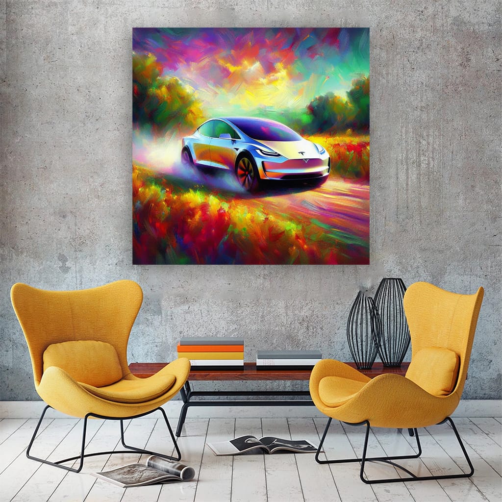Tesla Futuristic Impressionism: Art Meets Innovation
