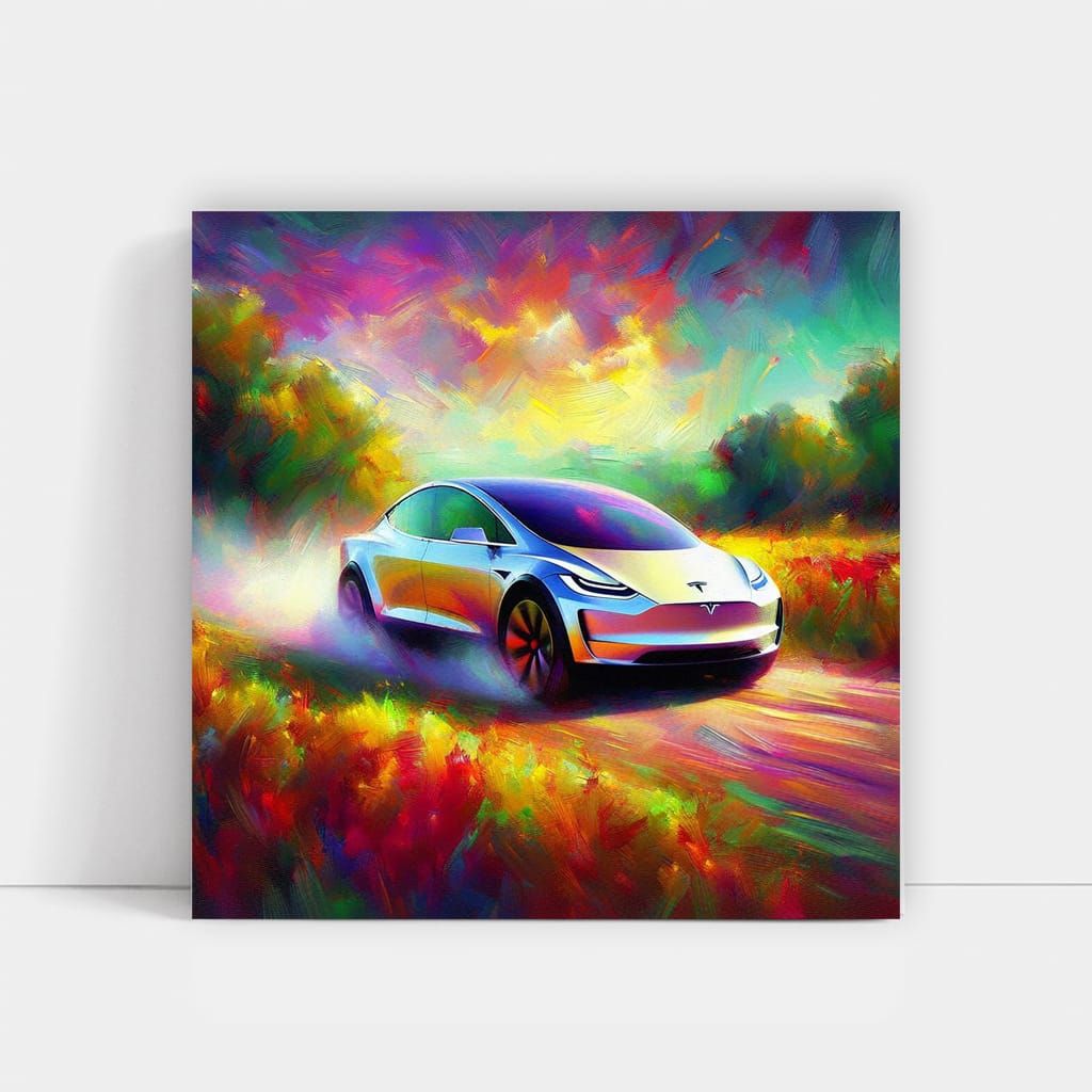 Tesla Futuristic Impressionism: Art Meets Innovation