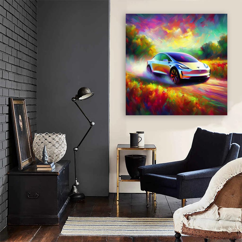 Tesla Art Future Impressioni Wall Art