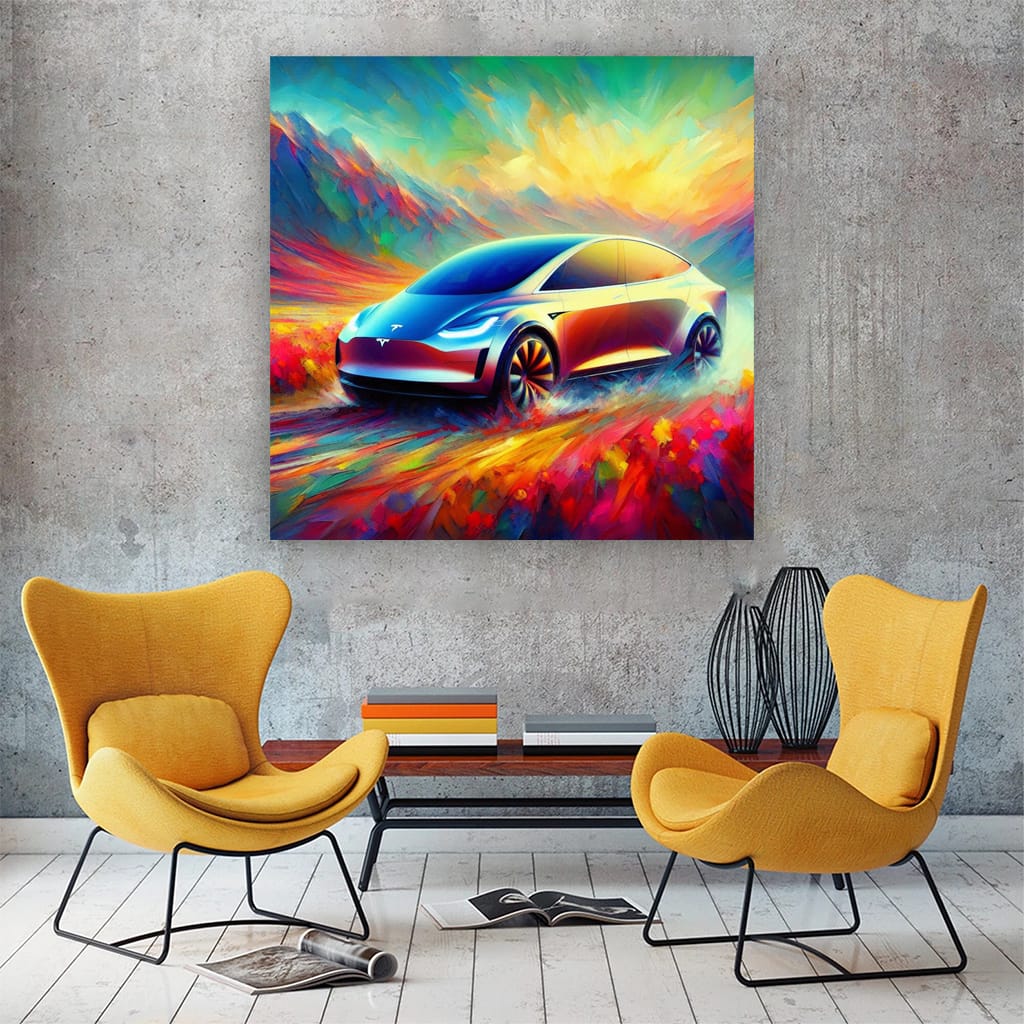 Tesla Art Future Impressionism Wall Art