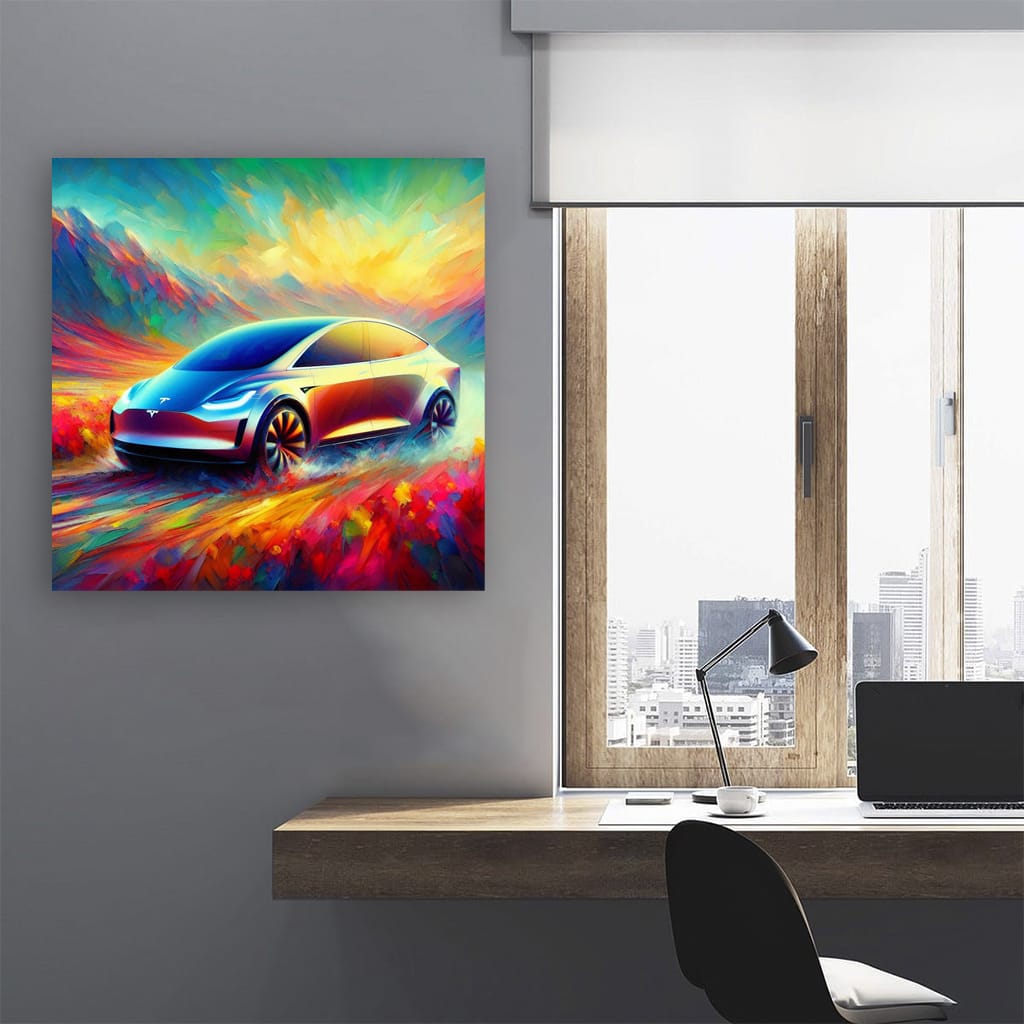 Tesla Art Future Impressionism Wall Art