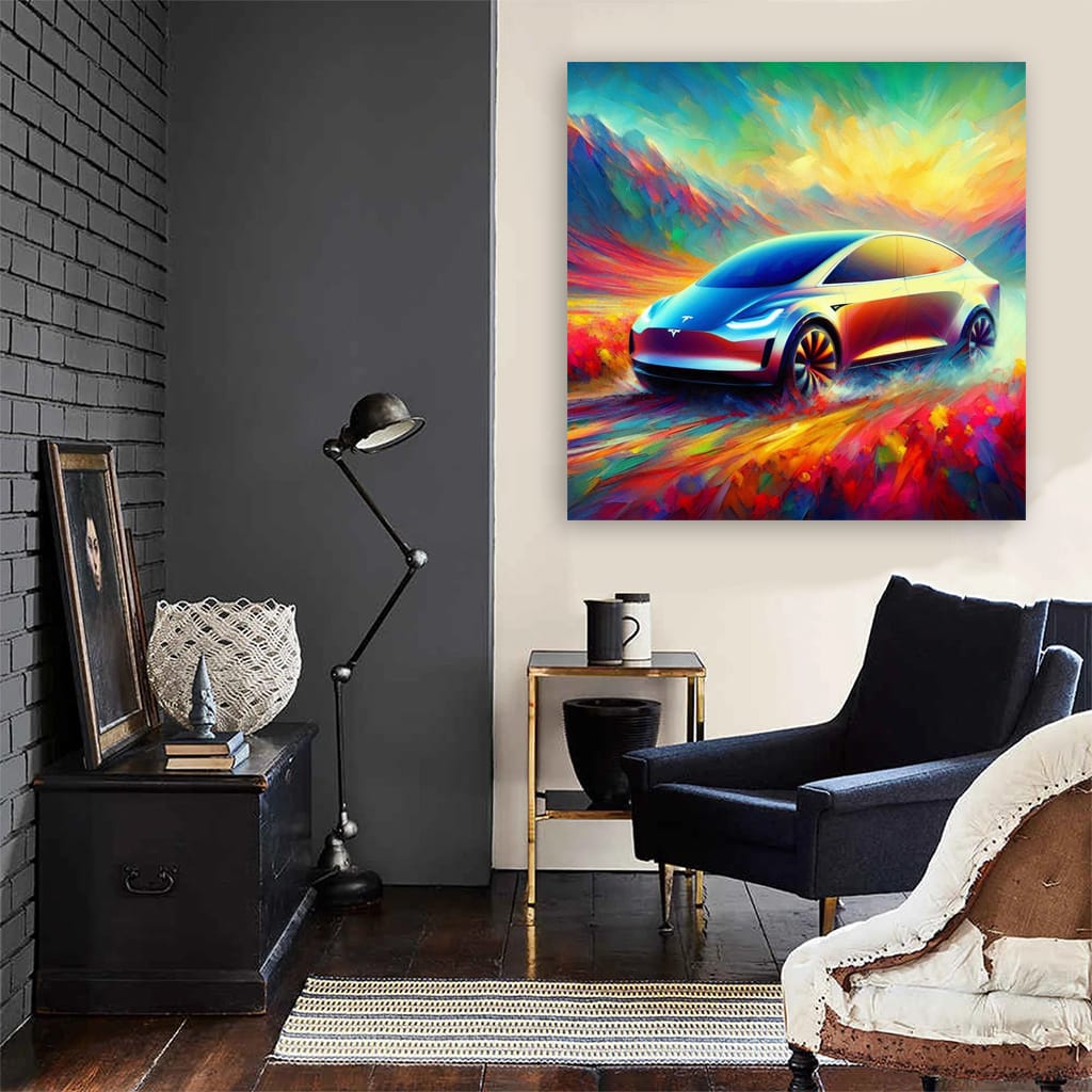 Tesla Art Future Impressionism Wall Art