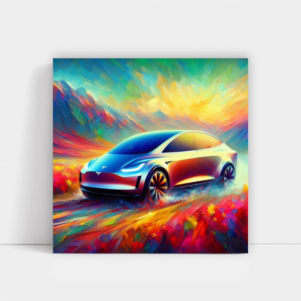 Tesla Art Future Impressionism Wall Art