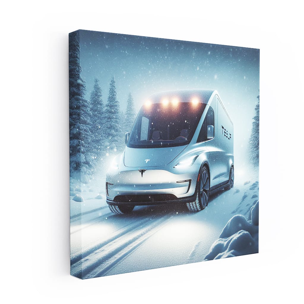 Tesla Art Future Snowfall Wall Art