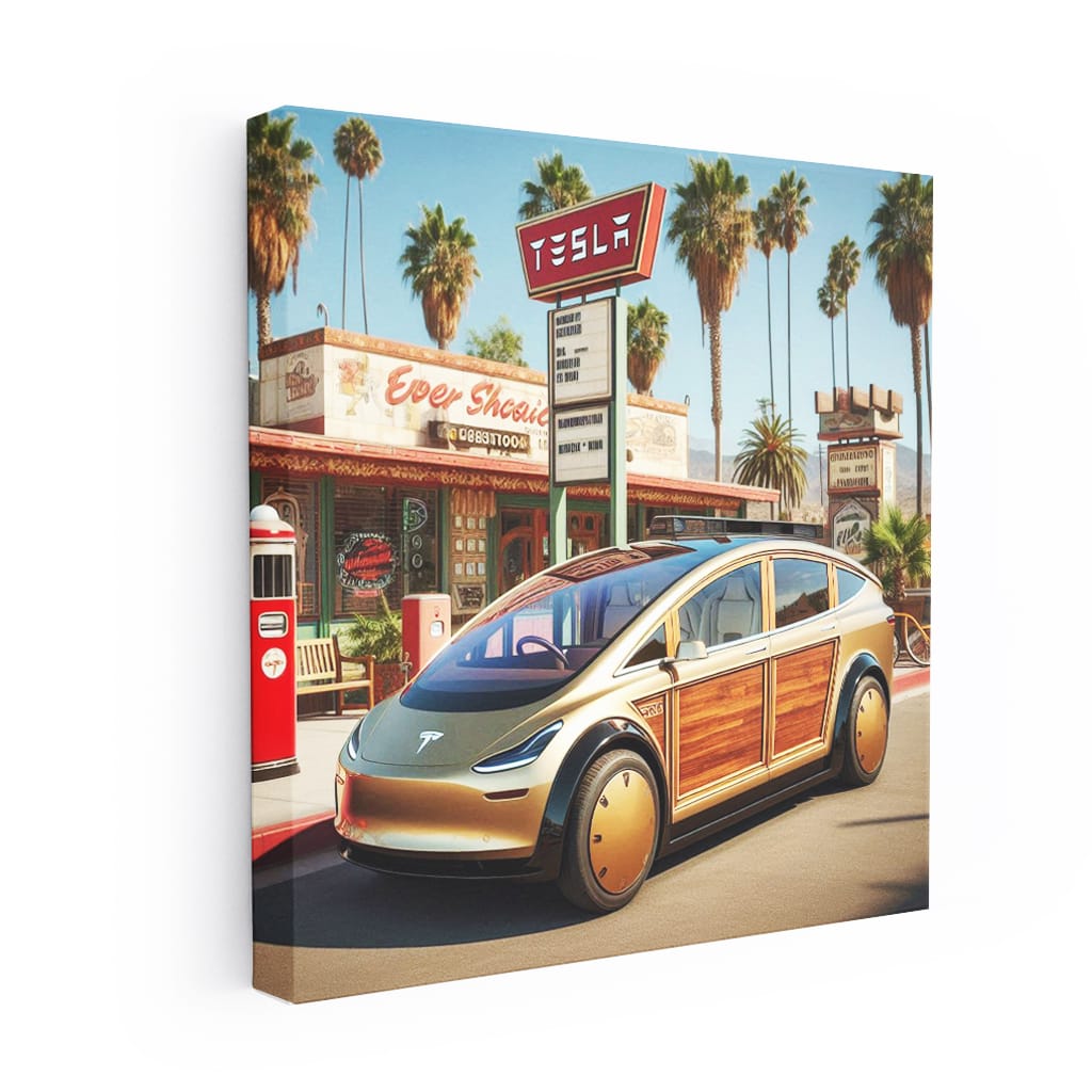 Tesla Art Future Vintage Sty Wall Art