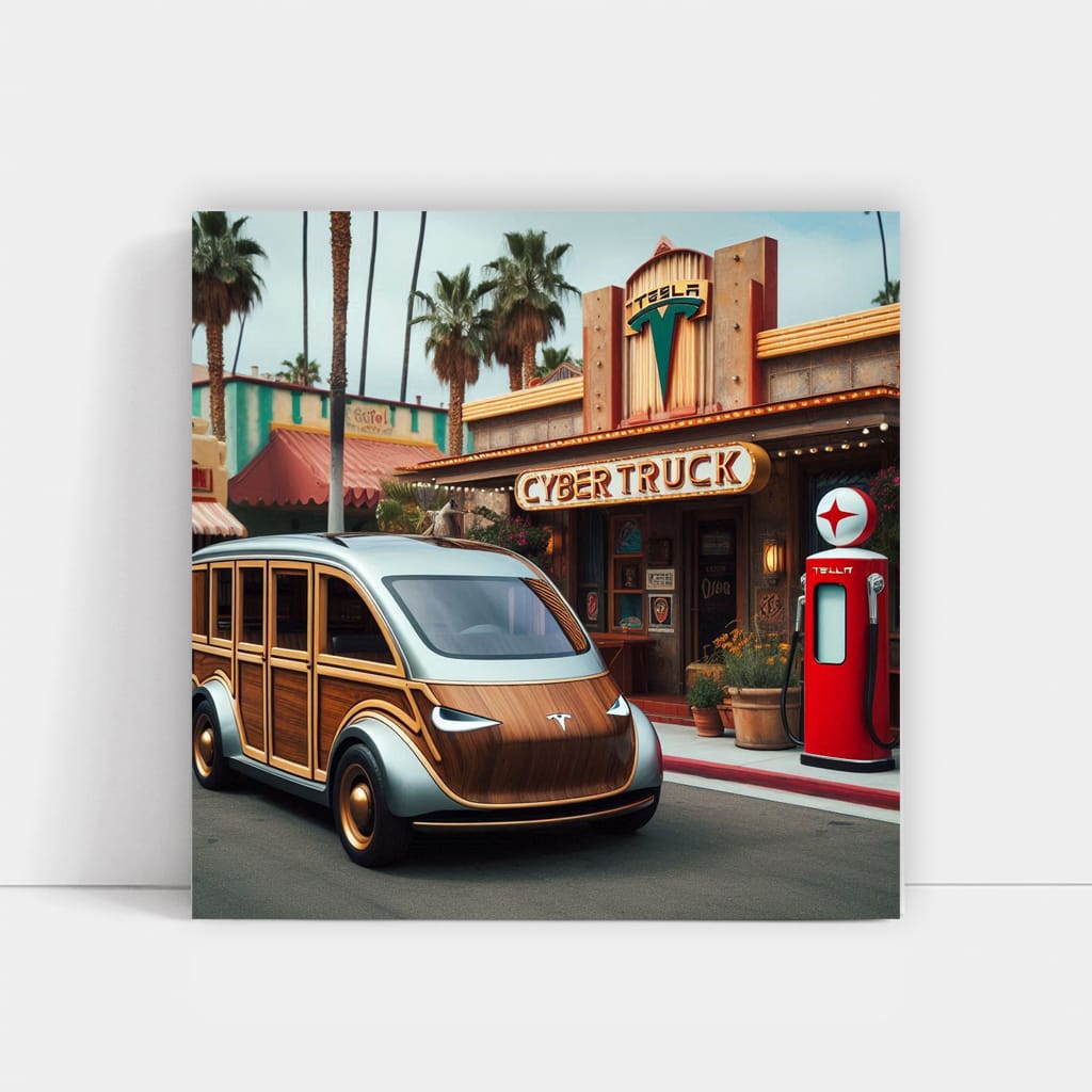 Tesla Art in Vintage Style - Look into Future
