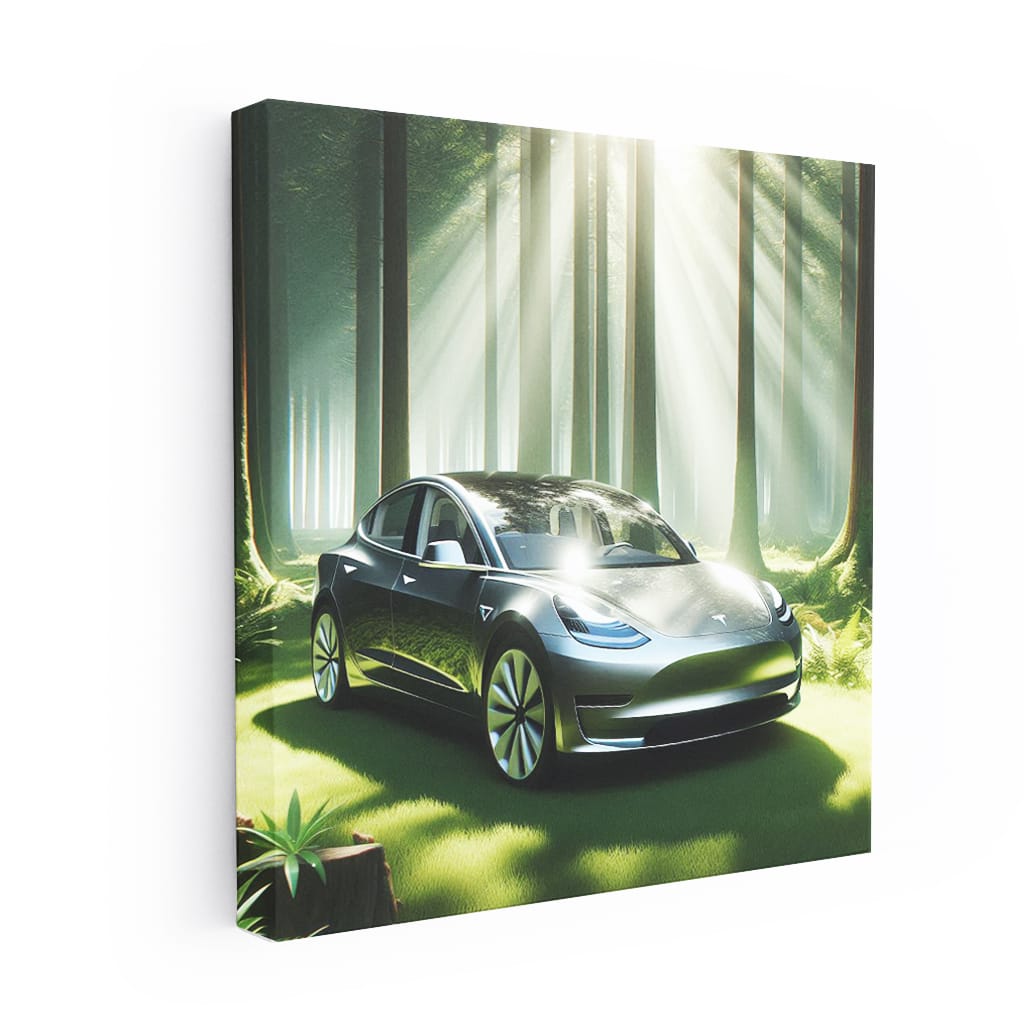 Tesla Model Forest Wall Art