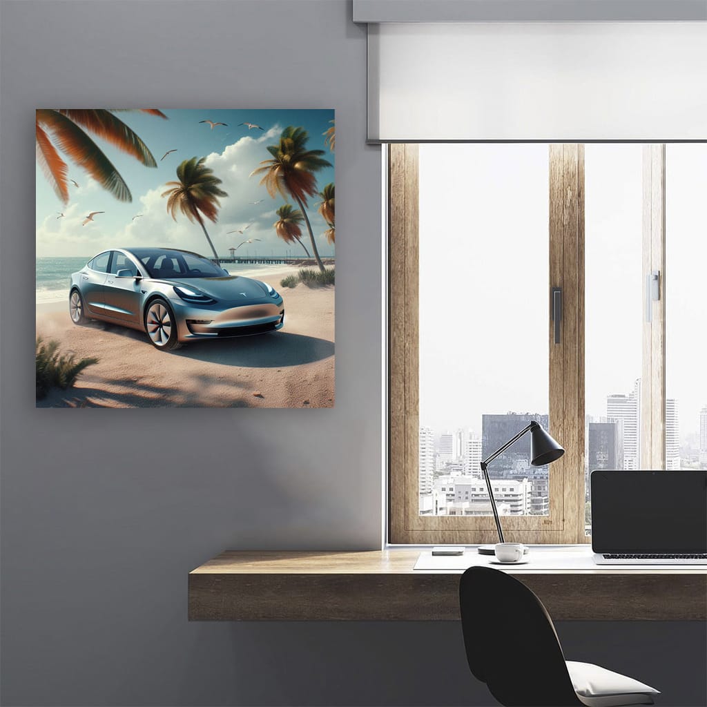 Tesla Model 3 on Beach - Ride of Innovation and Style