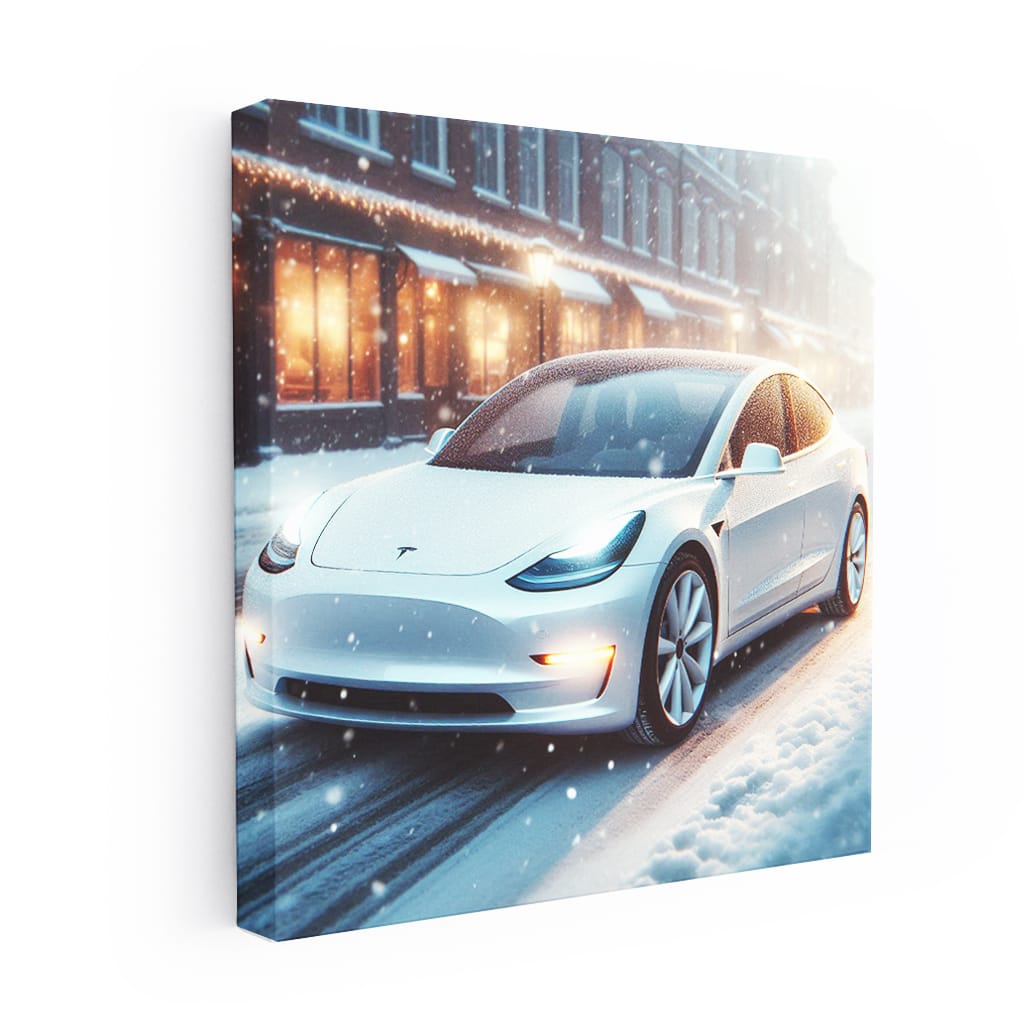 Tesla Model Snowfa Wall Art