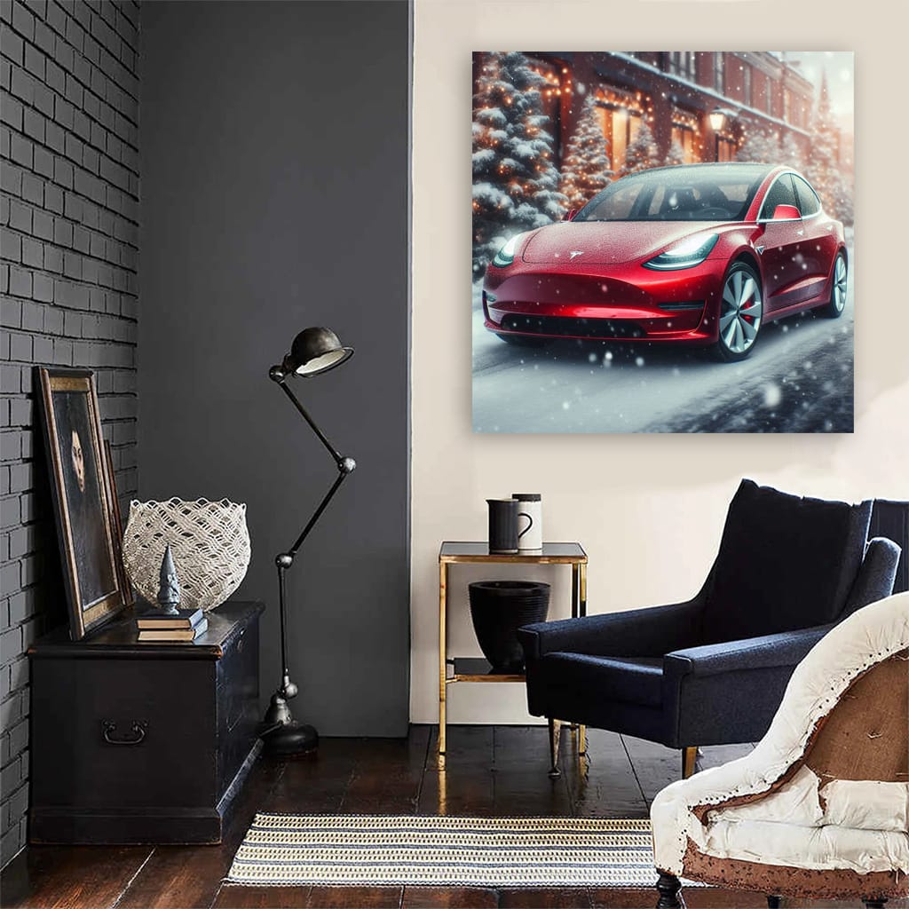 Tesla Model 3 in Snowfall - Effortless Winter Drive