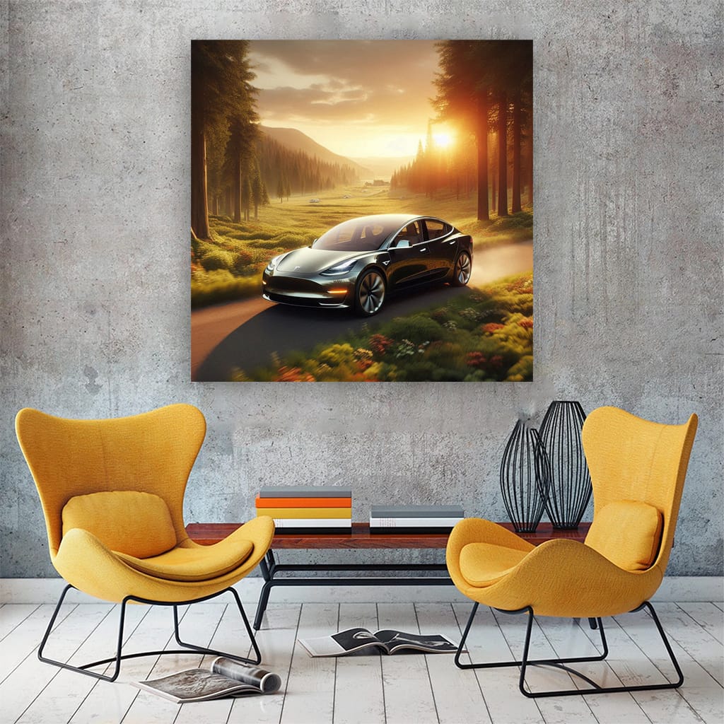 Tesla Model Vall Wall Art