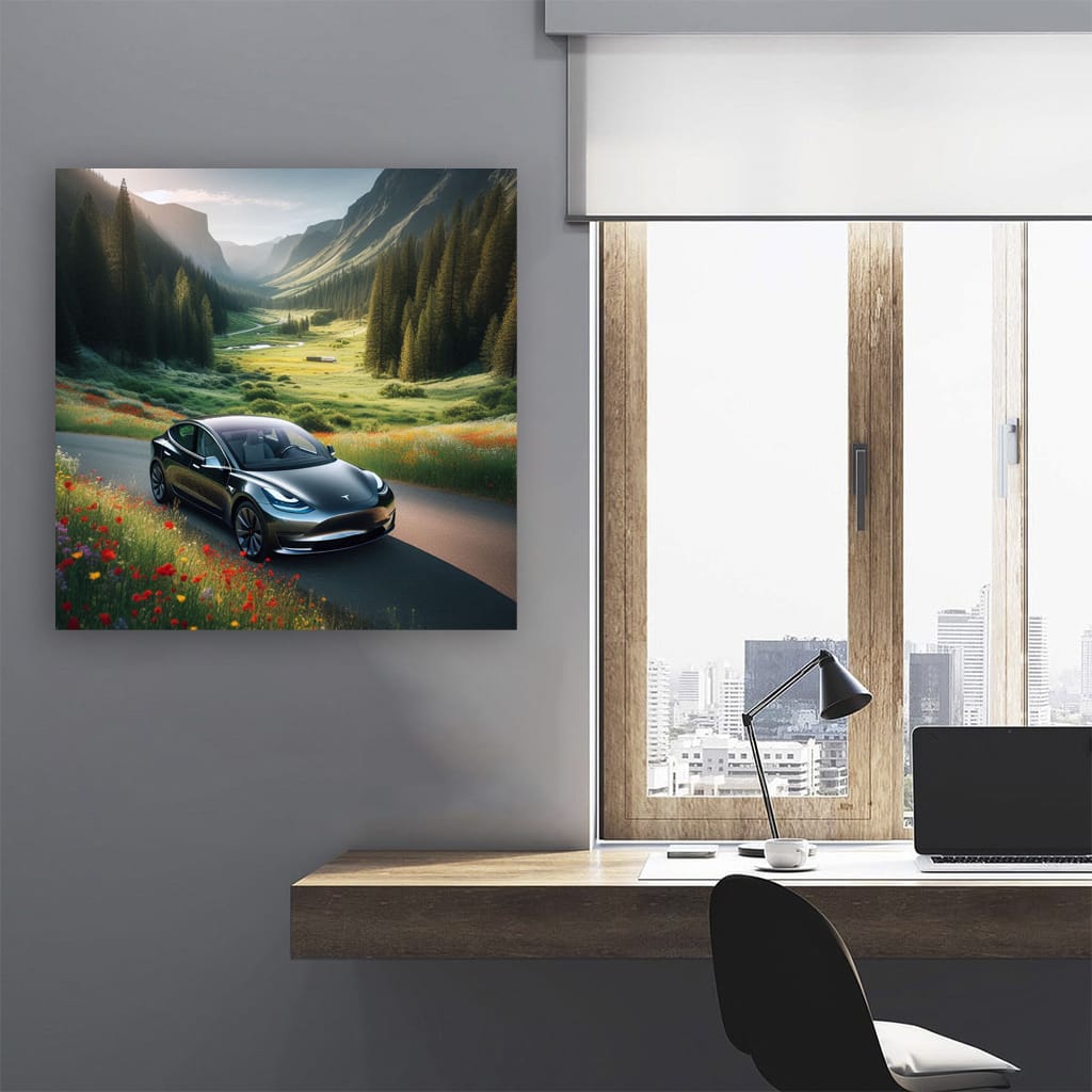 Tesla Model Valley Wall Art