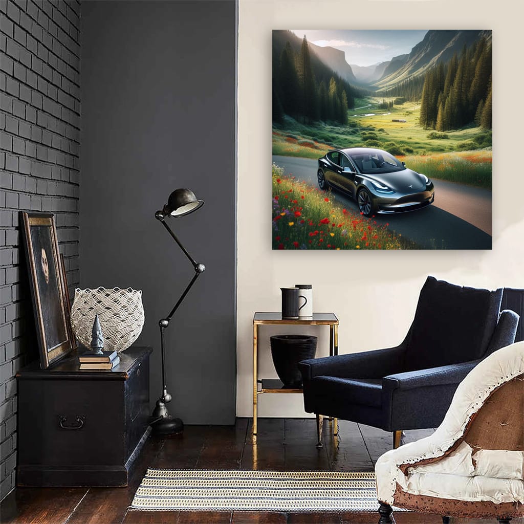 Tesla Model Valley Wall Art