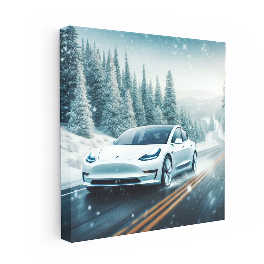 Tesla Model Wint Wall Art