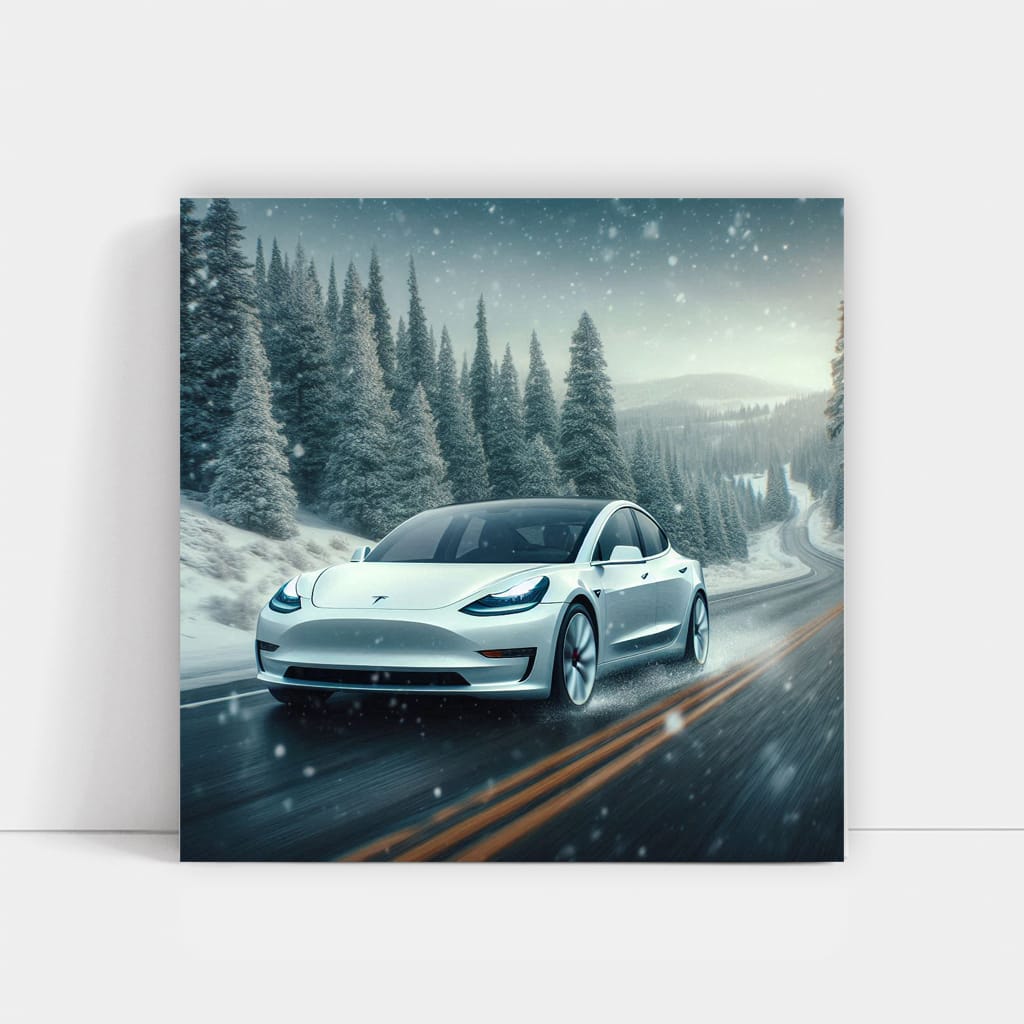 Tesla Model Wint Wall Art