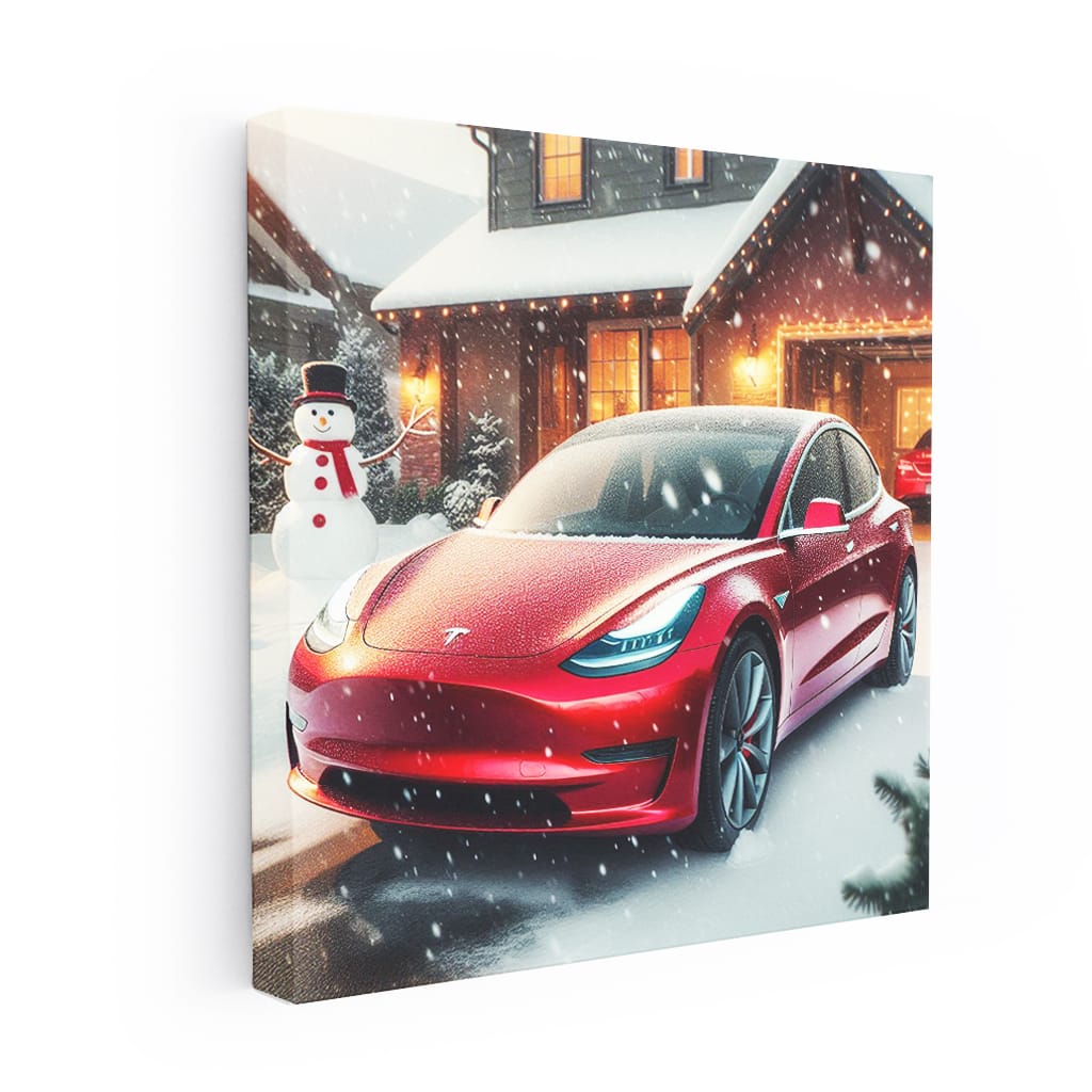 Tesla Model Winter Wall Art