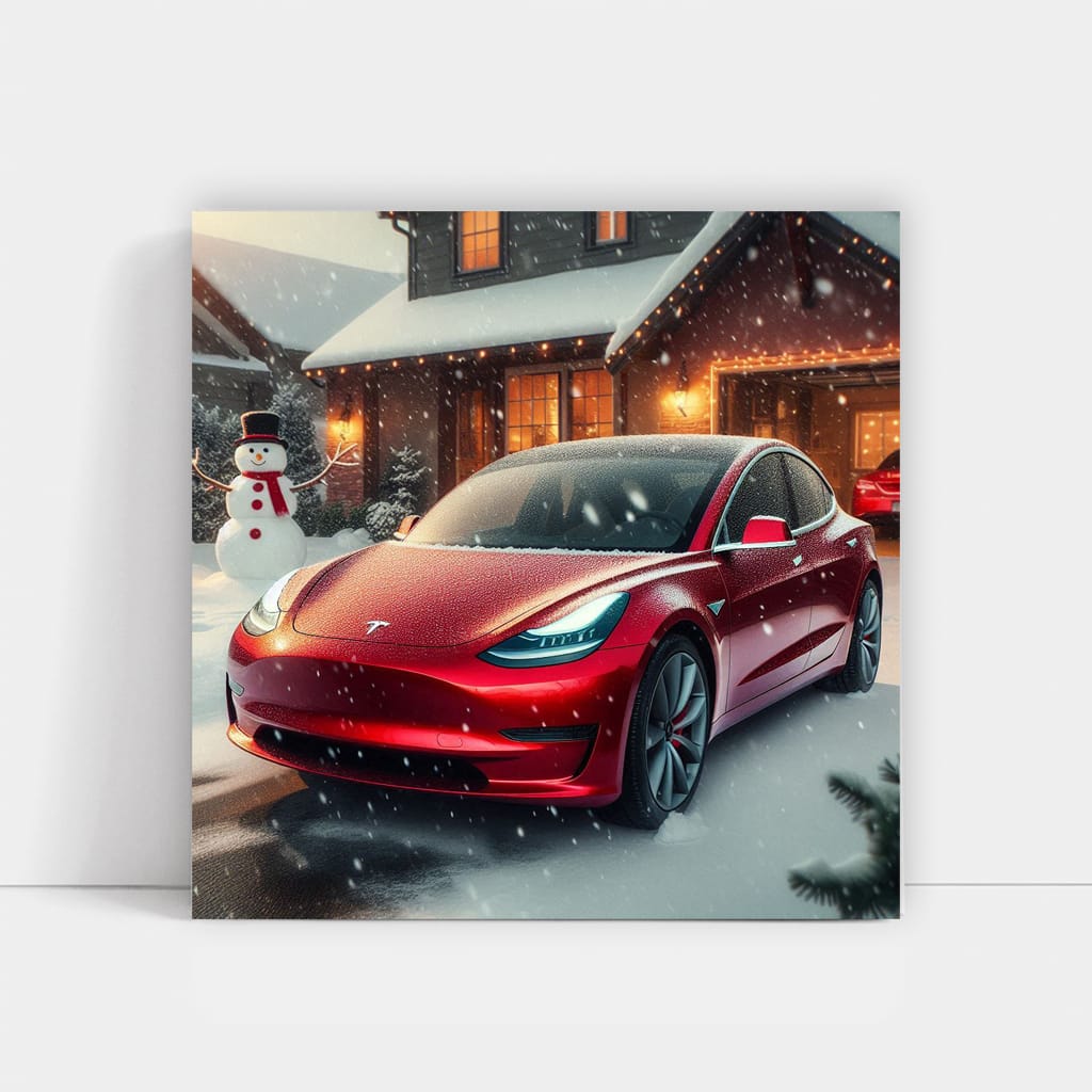 Tesla Model Winter Wall Art