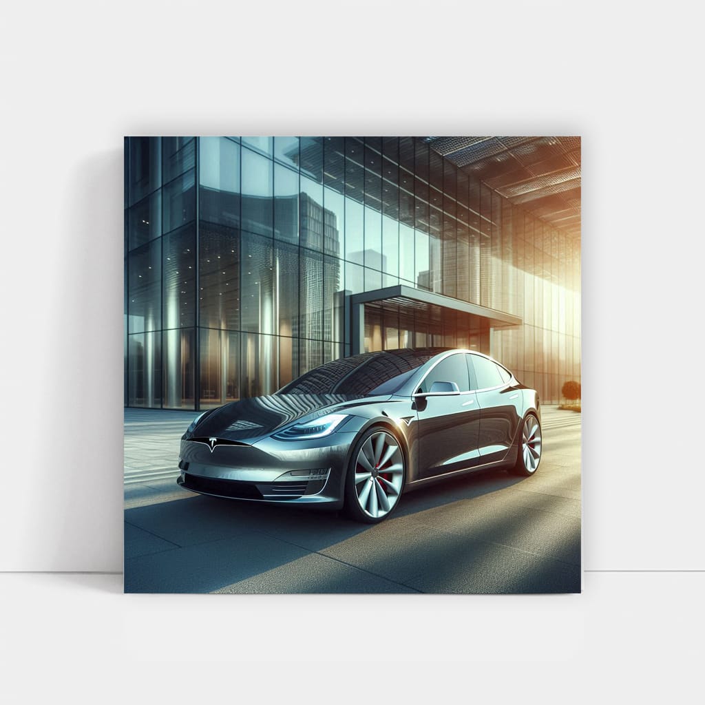 Tesla Model Buildi Wall Art