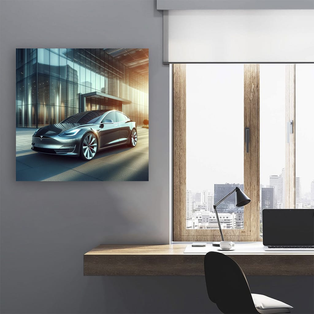 Tesla Model Buildi Wall Art