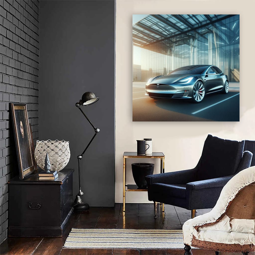 Tesla Model Building Wall Art