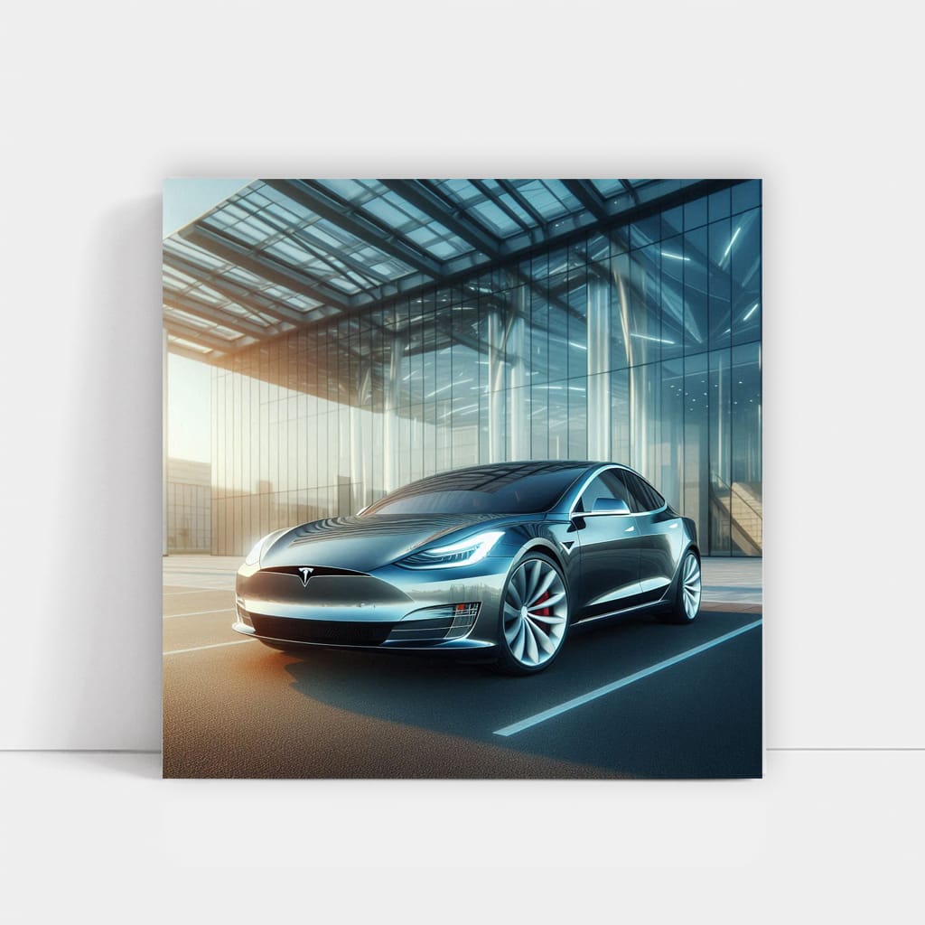 Tesla Model Building Wall Art