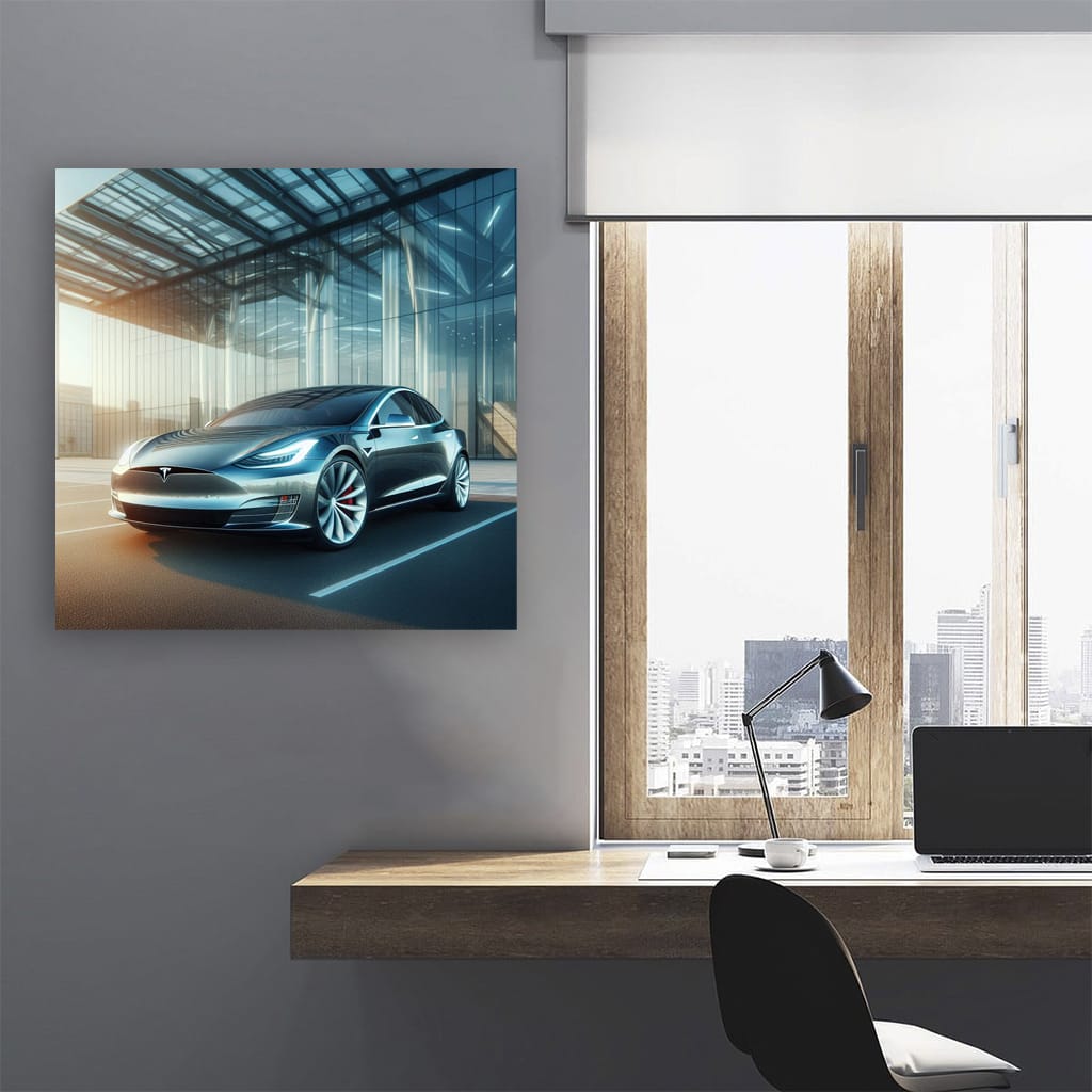 Tesla Model Building Wall Art